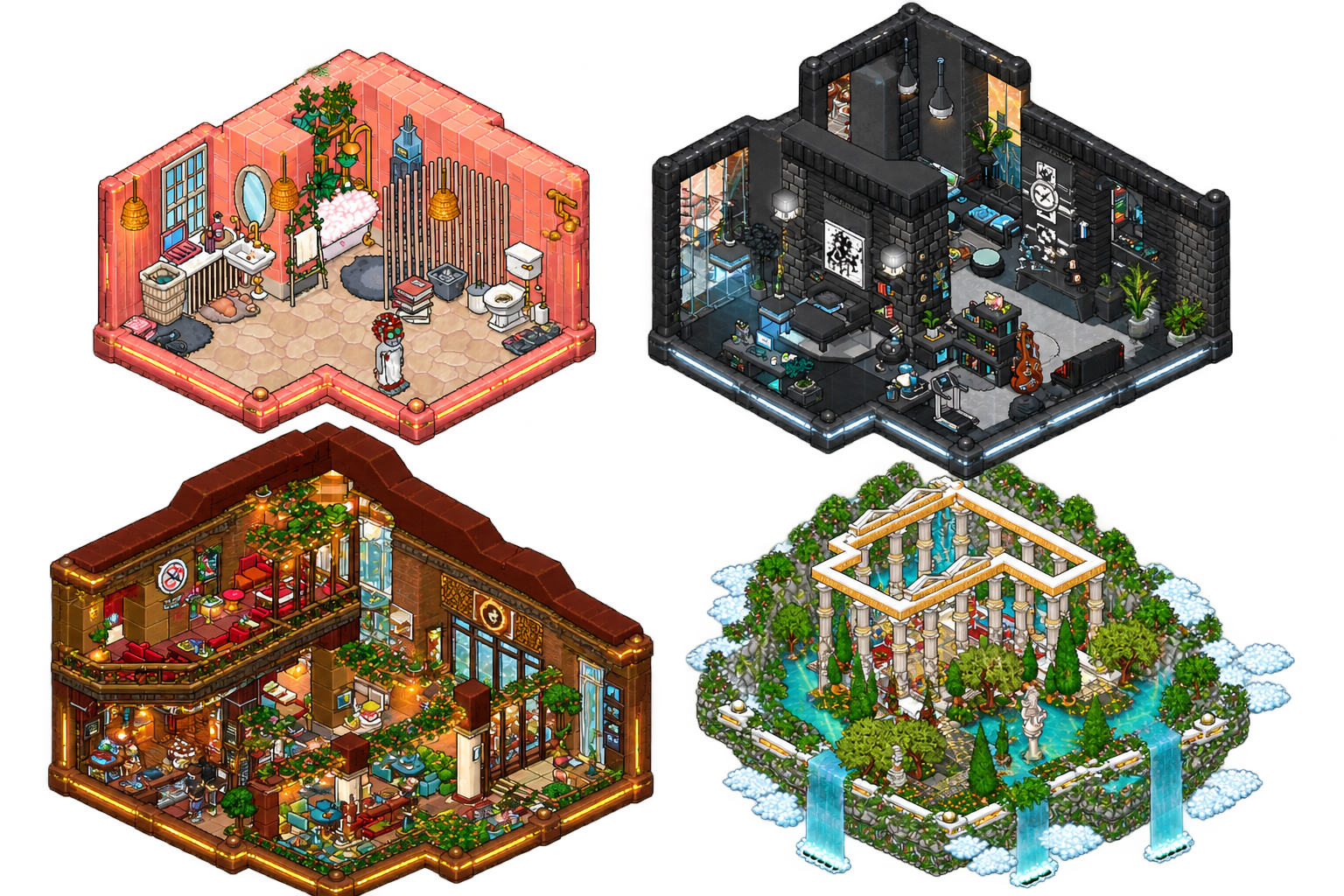 A player room aboard Lovvo - furniture, decor and public deck spaces to explore