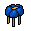Blue Flower Stool Marion