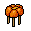 Orange Flower Stool Marion