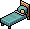 Rattan Blue Bed