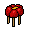 Red Flower Stool Marion